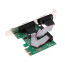 PCIe 2 Port Serial Expansion Card PCI-E to Converter Adapter for Desktop PC