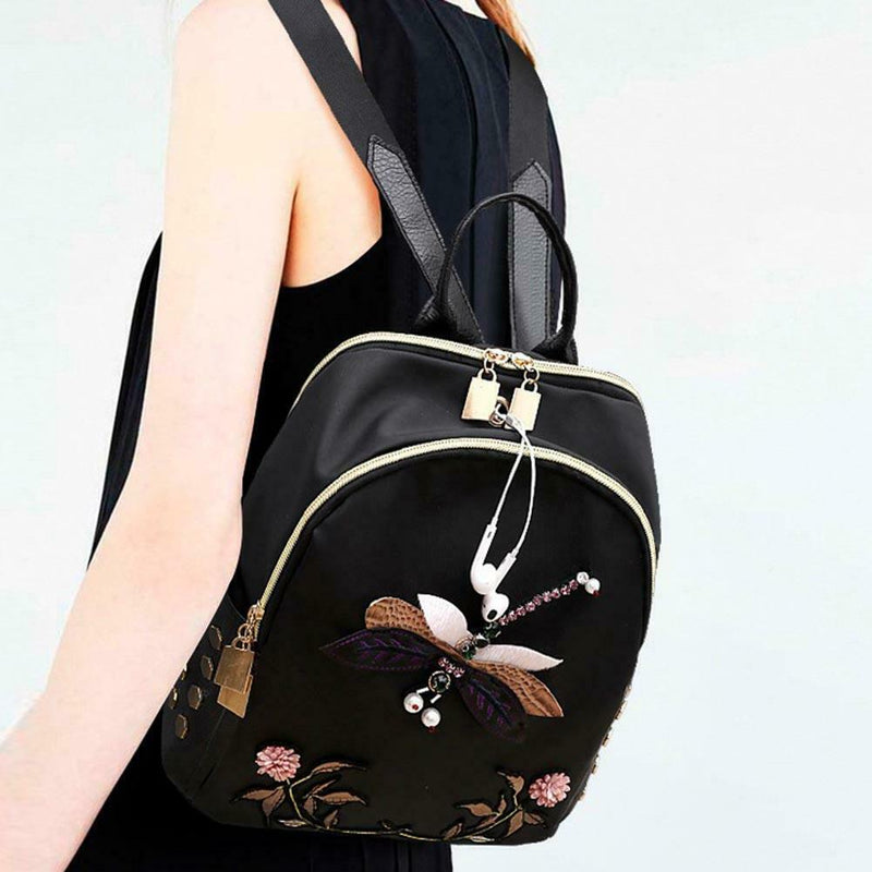 Fall Oxford Cloth Backpack Girls Backpack Animal Print Soft Shoulder Bag A