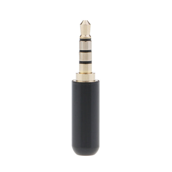 5PC 3.5mm 1/8" Male Jack Mini Black Audio Plug Male Stereo Adaptor DIY Soldering