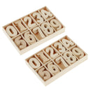 120pcs Wooden Numbers - Craft Numbers with Storage Tray DIY Craft Toys