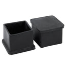 10pcs 30x30mm Square Rubber Desk Chair Leg Foot Cover Holder Protector Blac