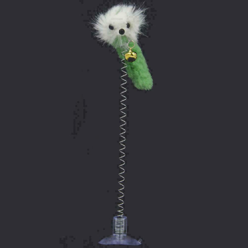 Multicolored toys spring plush mouse sucker Random Color pet cat toys T4Y9. P2E4