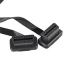 16Pin ELM327  Male To Dual Female Y Splitter Elbow Extension Cable Lead FT