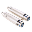 2x XLR Female to RCA Female Plug 3Pin Audio Cable Microphone Mic DJ Adapter