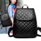 Women Plaid Leather Backpacks Casual Teen Girls School Travel Shoulder Bags