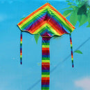 Colorful Rainbow Funny Children Triangle Kite Outdoor Sports Beach Fly Toys Gift