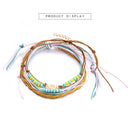 4Pcs/Set Watermelon Surfer Beach Foot Ankle Multi-layer Rope Anklet Bracelet