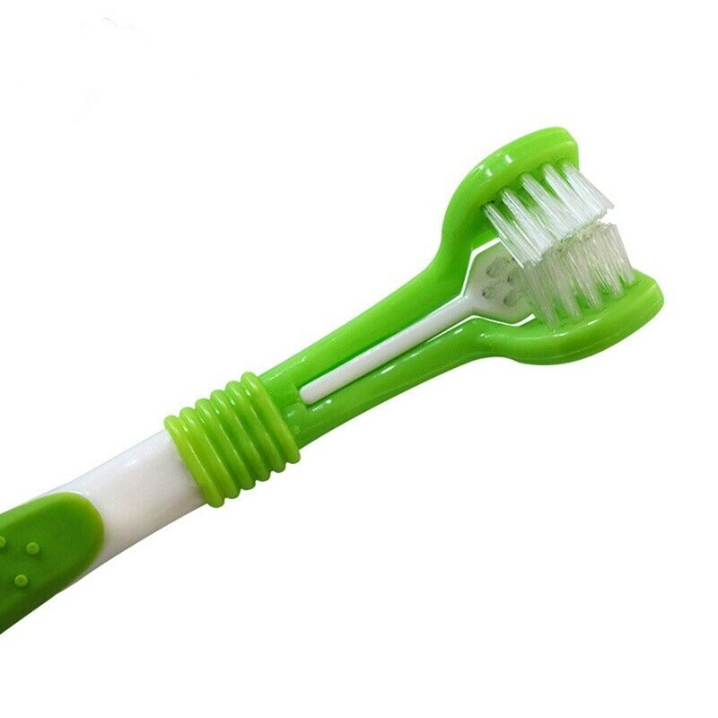 3 sets of dog pet finger toothbrush three head toothbrush toothpaste set pe G3K6