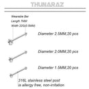 60pcs Stainless Steel Nose Studs Rings Piercing Pin Body Jewelry 22G 1.5mm  X8J2