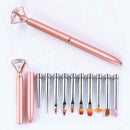 Nail Design Brush Set 10 pcs Replacement Heads for UV Gel Acrylic Nail Poli
