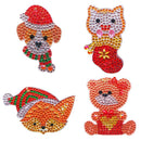 4pcs DIY Full Drill Special Shaped Diamond Painting Xmas Animal Key Rings