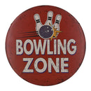 12'' BOWLING ZONE Metal Tin Sign Gym Sports Bar Wall Hanging Decor Plaque