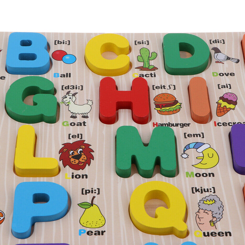 Alphabet ABC Animal Kids Educational Toys Wooden Jigsaw Child Letter Puzzle
