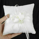 Wedding Ceremony Ivory Ring Bearer Pillow Cushion Beaded Gift Dec Flower