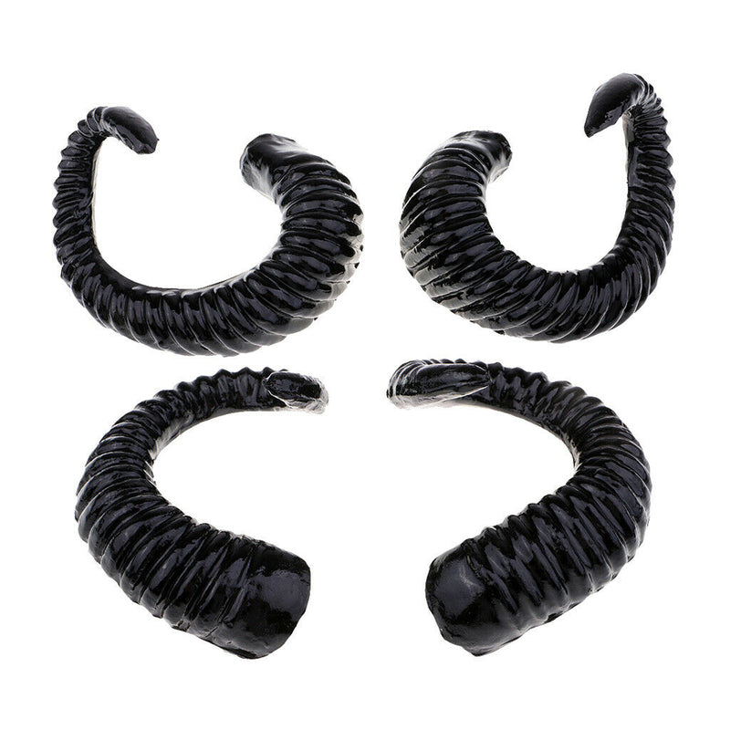 2x Artificial Ram Horns Headband Halloween Witch Demon Costume Indie Gothic