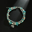 Turquoise Beaded Beach Anklet Elephant Anklet Starfish Anklet Nautical Ankl N4L5
