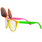 Flip up 80s Neon Sunglasses Halloween Funny Colorful Glasses Party Hip-Hop