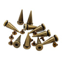 10 Sets Alloy Cone Spike Studs Rivets Leather Craft Punk Rock Rivets Bronze