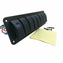 Waterproof 8 Gang 2LED Light Rocker Switch Panel Circuit Breaker 12V boat m