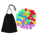 Bag Of 50 Transparent Dice Pieces Set Of 5 Colors Of 16mm Board Games