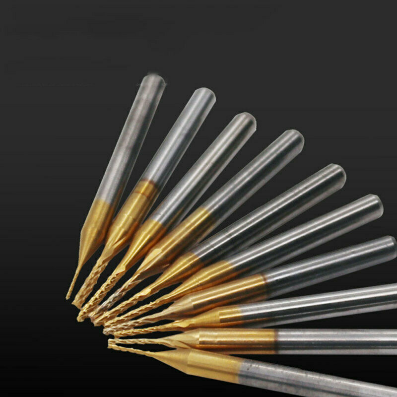 10X 0.8-3.175mm Coated Carbide Cutter Engraving CNC Router Bits End Mill for PCB
