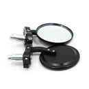 Black Motorcycle Round 7/8" Bar End Rearview Side Mirrors For Bobber Cafe Ra T!E