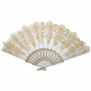 Chinese style bling flower wedding dance cloth folding towels white D1W1