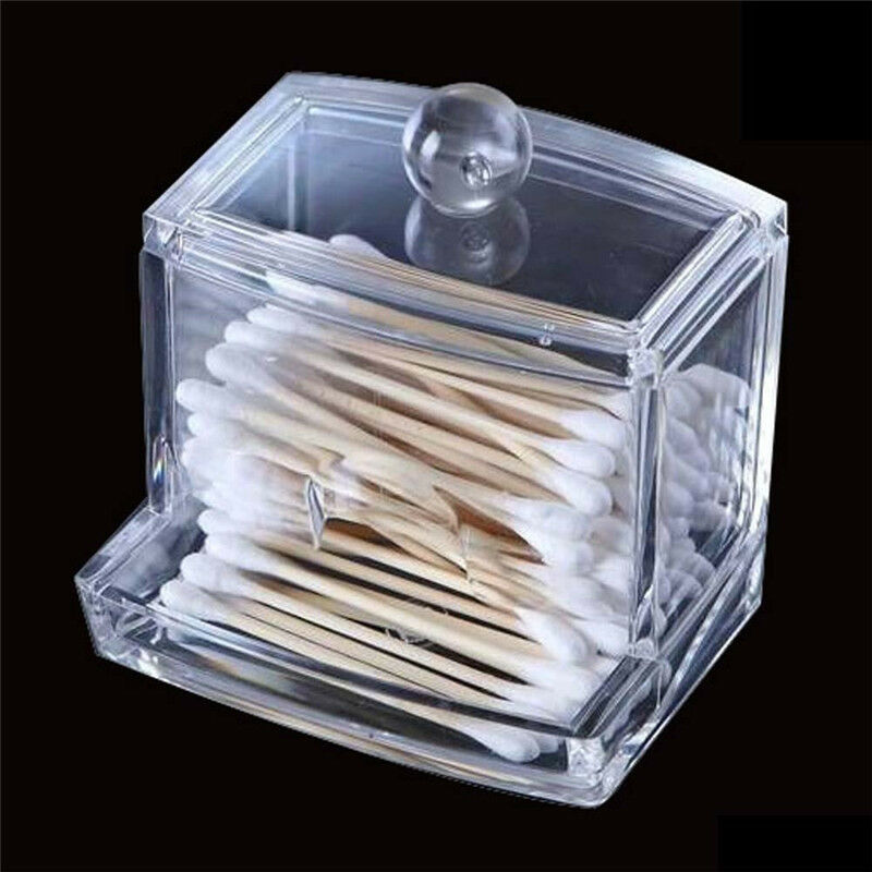 Acrylic Clear Q-tip Makeup Storage Cotton Swab Holder Box Cosmetic Organizer HOT