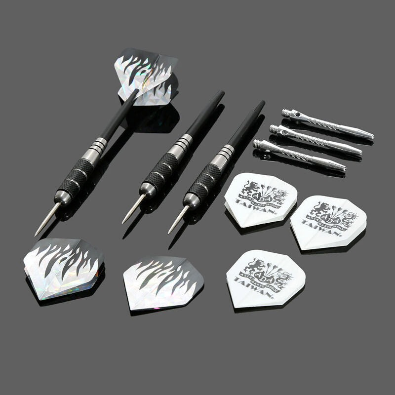 3x  Pro Aluminum Black Steel Tip Darts Set With Dart Flights&Case 23g Hot New
