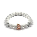 Women Men Couples Bangles Volcanic Stone Party Stone Beads Trendy Alloy