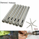 6pcs 1/4" 6mm Diamond Holesaw Drill Bit For Tile Ceramic Glass Porcelain Marble