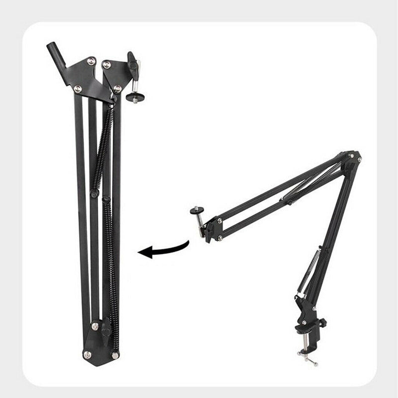 Microphone Arm, Mic Arm Microphone Stand Boom Suspension Stand with Desk Adapter