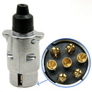 7 Pin Car Electric Socket Round Male Metal Adapter For Caravan Trailer Plug BX