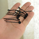 50x Black Hair Clips Cabochons Settings Hair Pin DIY Jewelry Making Findings