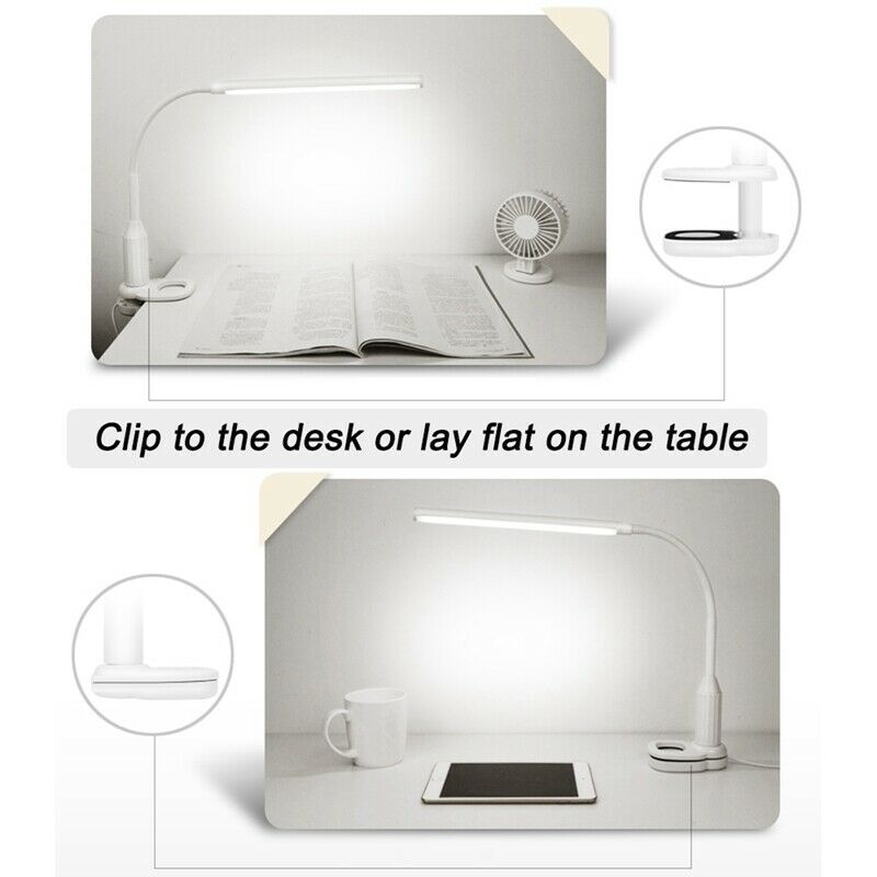 5W 24 Leds Eye Protect Clamp Clip Light Table Lamp Stepless Dimmable Bendab V3H8