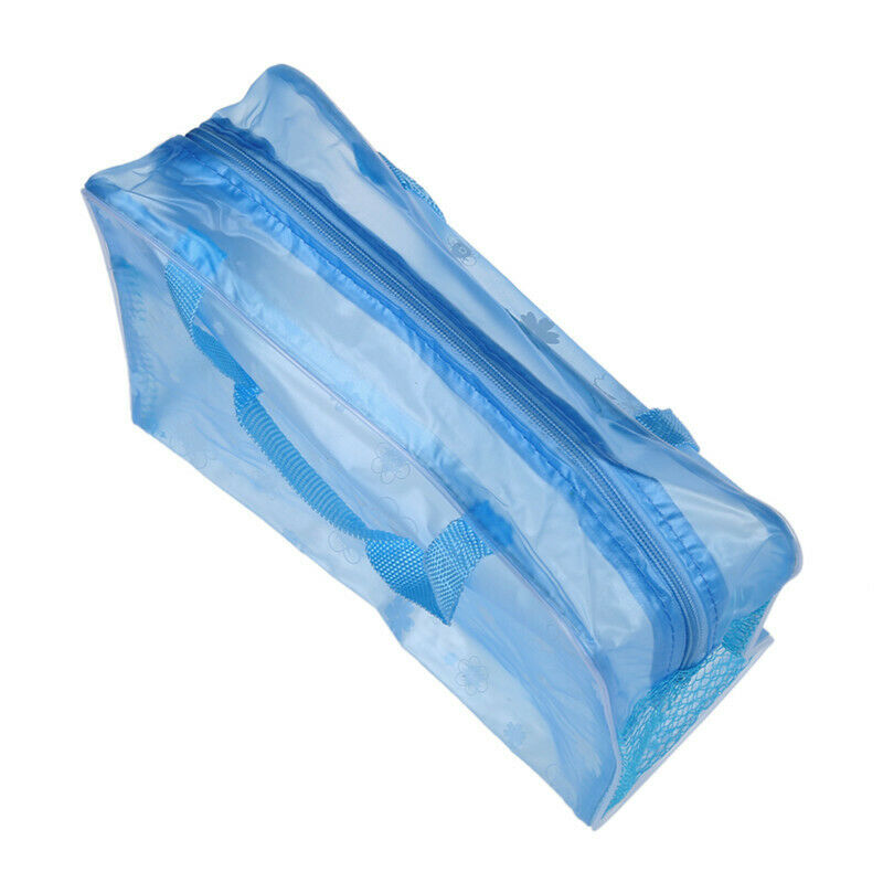 5X(Floral Print Transparent Waterproof Cosmetic Bag Toiletry Bathing Pouch D2K9)