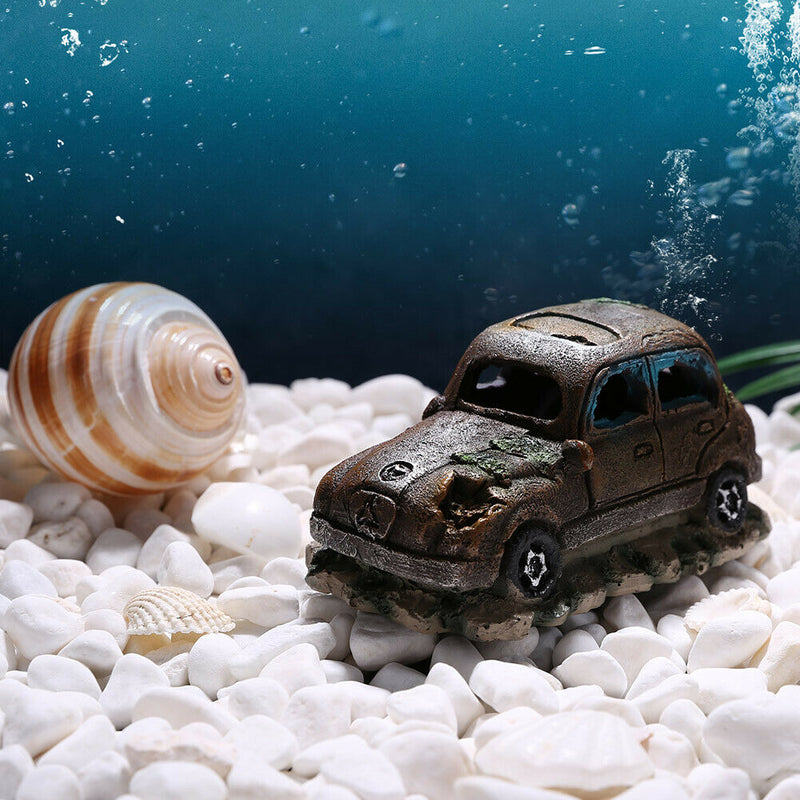 Fish Tank Landscaping Aquarium Ornaments Retro Imitation Old Car Moss Decoration