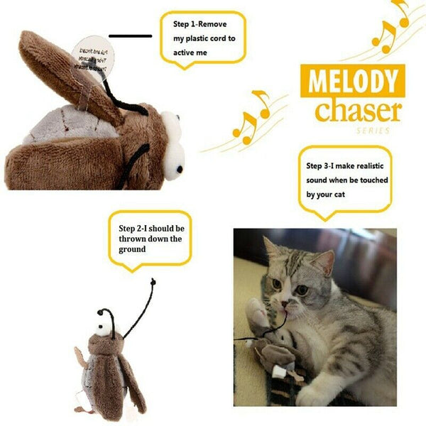 Cat Toys Animal Sound Interactive Squeaking Cat Toys Melody Chaser Toys for C1Q1