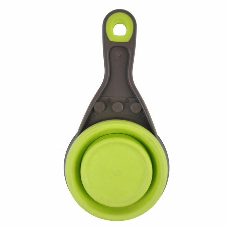 2 in 1 Collapsible Travel Clip Food klipscoop Measuring Cups for Pets Puppy S3P4