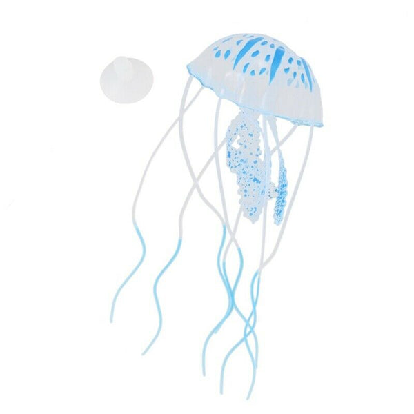 Luminous Artificial Jellyfish for Aquarium Fish Tank Ornament blue N7X3