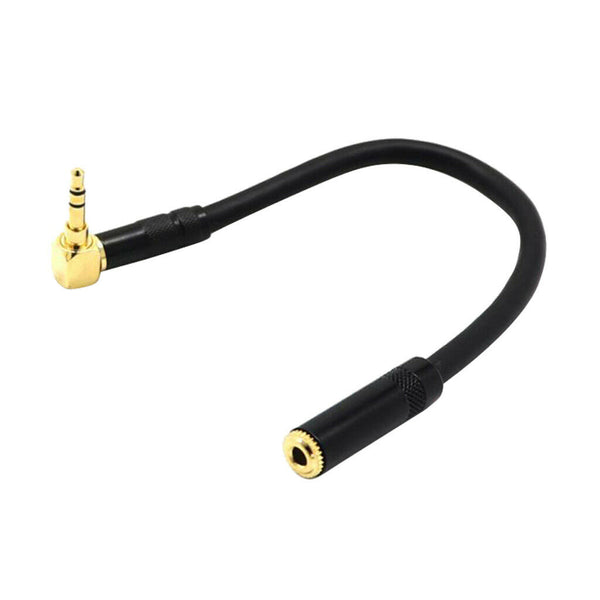 3.5mm Male to 3.5mm Female 1/8" to 1/8" 90 Degree Right Angle Jack Cable
