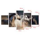 Modern 5 Panels Paintings on Canvas Wall Art Landscape Brown Horse
