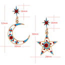 Fashion Women Star Moon Sun Crystal Charm Drop Dangle Earrings Jewelry GiftJC3C