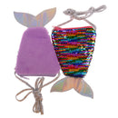 Girls kids mermaid tail crossbody bags coin purse wallet card holder storag NMTE