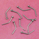 10x Stainless Steel Bead Bone Screw Nose Stud Rings Bar Bogen Sexy