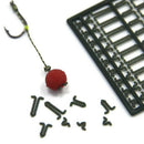 6x Ready Tied Hair Rigs Barbless Curved Hook with Bait Stops Dumbbell Stop/