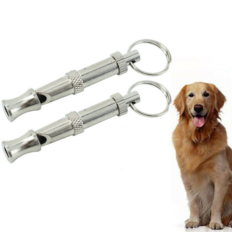 2 x Dog Training Whistle Adjustable High ultrasonic Sound key Chain Puppy acme