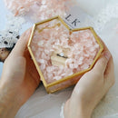 Flip Love Heart Shaped Geometric Glass Jewelry Box Glass Ring Box Exquisite A3I5