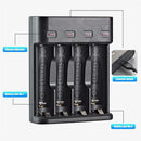 4 Slots Fast Charging Intelligent AA/AAA Rechargeable USB Battery Charger