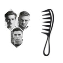 Shark Jumbo Wide Tooth Black Handle Grip Hair Comb Men Hairdressing Teeth Co Gw